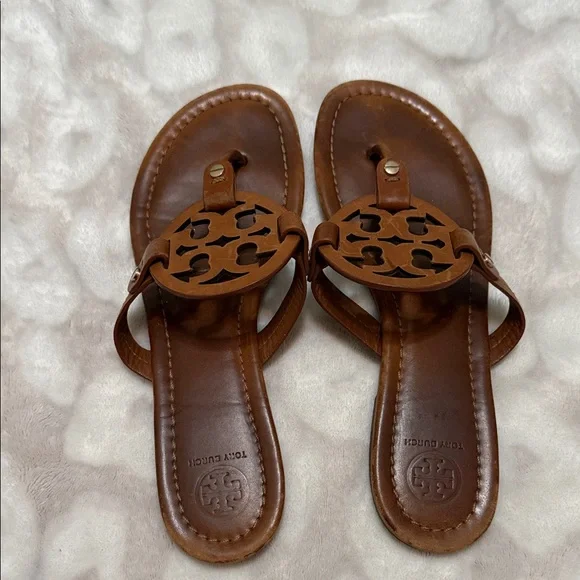 Tory Burch Brown Leather Sandals - Picture 5 of 6